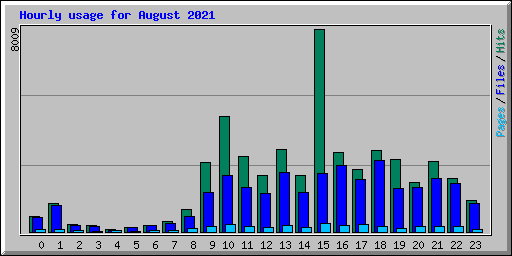 Hourly usage for August 2021